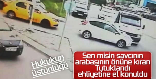 Trafikte savcıyla 4 saniyeliğine tartışan kişi tutuklandı