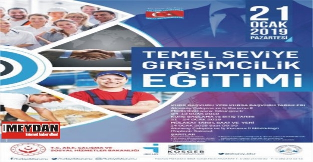 75 Kişilik girişimcilik kursu başlıyor