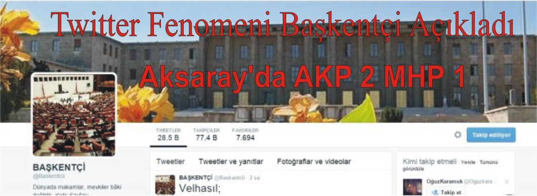 Aksaray’da AKP 2 MHP 1