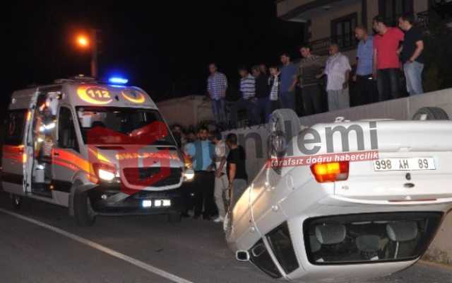 Aksaray&#39;da Otomobil Takla Attı: 2 Yaralı