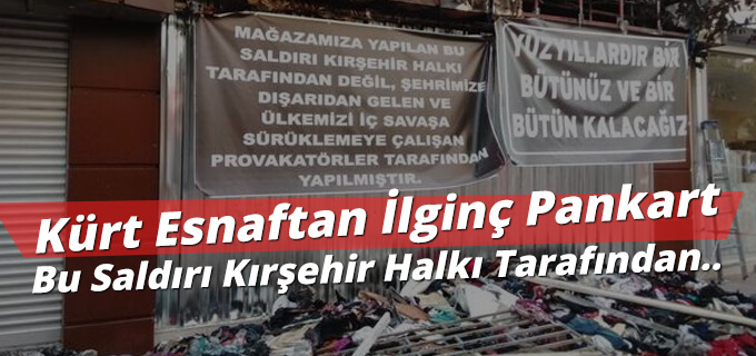 Kürt esnaftan ilginç pankart!