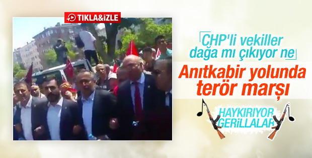 CHP&#39;li vekillerden terör marşı