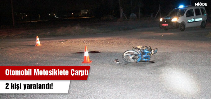 Otomobil motosiklete çarptı