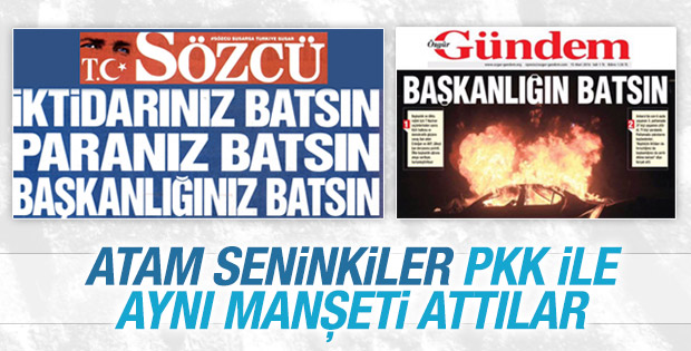 Sözcü, pkknın gazetesiyle aynı manşeti attı şaşırdık mı?